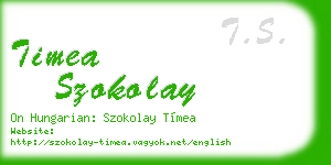 timea szokolay business card