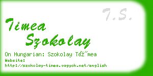 timea szokolay business card